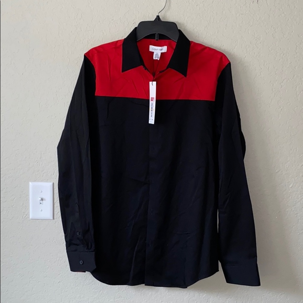 Red/Black Calvin Klein Dress Shirt Brand New